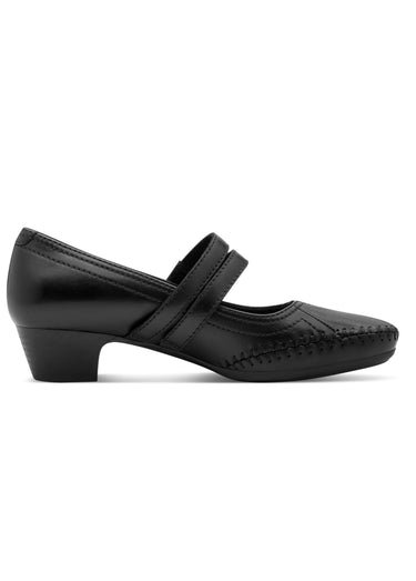 Escarpins confort en cuir façon babies Noir