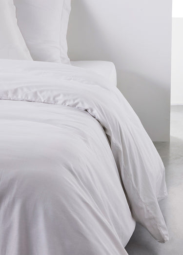 Housse de couette coton uni Craie