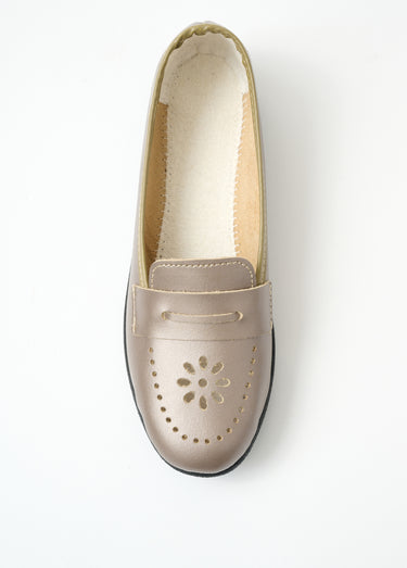 Mocassins cuir grande largeur Bronze