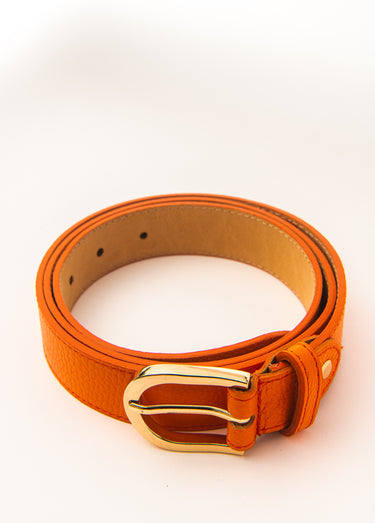 Ceinture en cuir avec boucle Orange