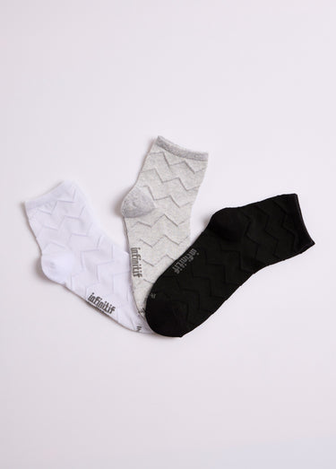 Chaussettes motif chevrons Assortis Blanc