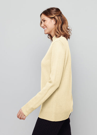 Pull col montant maille épaisse Ecru