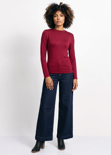 Sous-pull extensible col montant Uni Bordeaux