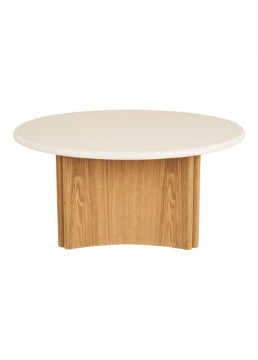 Table basse frêne plateau ciment MOTRIL Blanc/Naturel