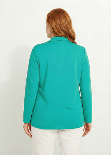 Veste droite boutonnée maille milano unie Vert