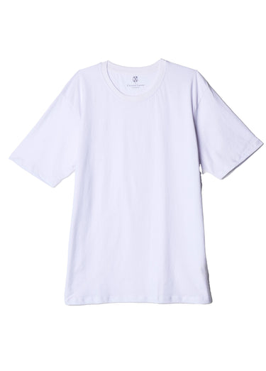 T-shirt pur coton avec col rond Blanc