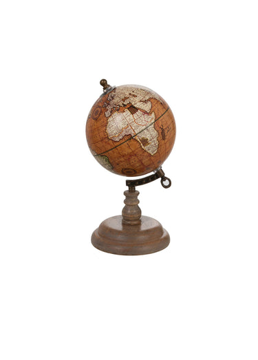 Globe terrestre decoratif sur pied Marron