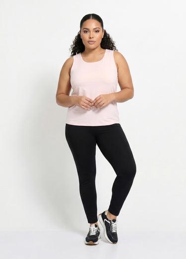 Legging imprimé taille élastiquée Uni Noir