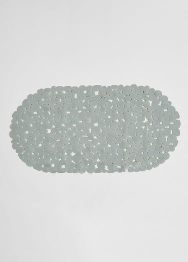 Set 3 pièces bain, Rideau + 2 Tapis Gris Clair