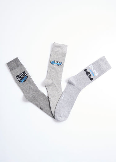 Lot de 3  Chaussettes sports mécaniques Gris