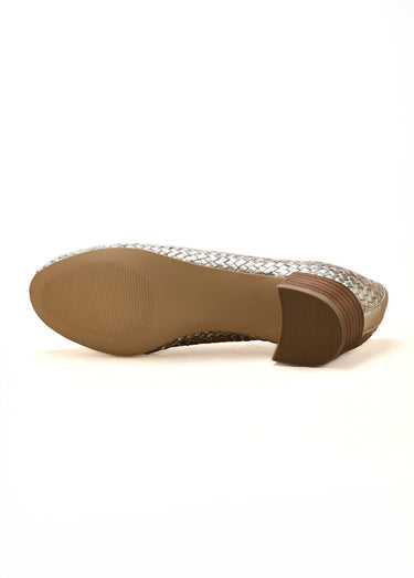 Escarpins cuir tressé largeur confort Dore
