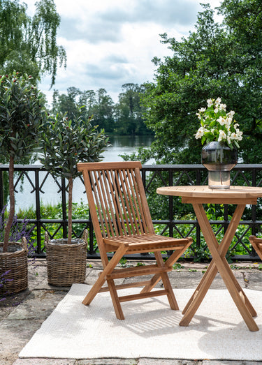 Chaise de jardin pliante en bois de teck Naturel