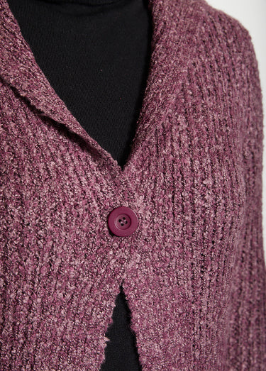 Long gilet à capuche Prune