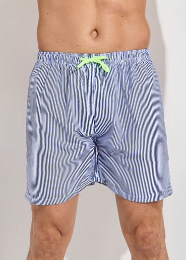 Short de bain à rayures fines Raye Marine