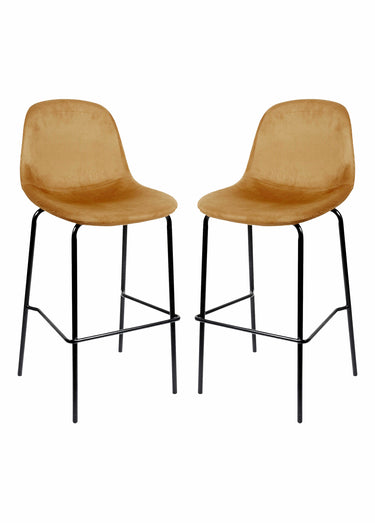 Chaises de bar assise velours, clair 1J Jaune