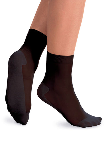 Chaussettes respirantes semelle en coton Noir