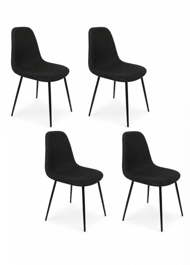 Set 4 Chaises design maille mesh ATOME Noir