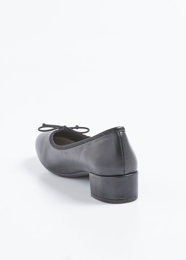 Ballerines petit talon largeur confort Noir