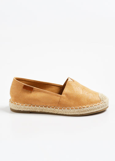 Espadrilles pailletées avec semelle corde Camel