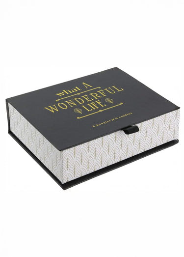 Coffret 6 bougies parfumées thème Art déco Noir