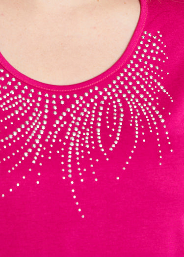 T-shirt court manches courtes Fuchsia