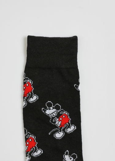 Chaussettes fantaisie, thème Mickey Mouse Imprimé noir