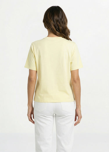 T-shirt manches courtes patch Good Vibes Jaune