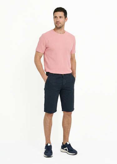 Bermuda pur coton, style chino Bleu Marine