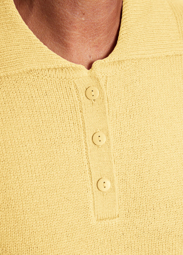 Pull col polo maille épaisse Vanille