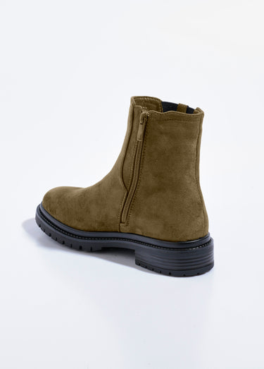 Boots Chelsea avec semelle crantée Kaki