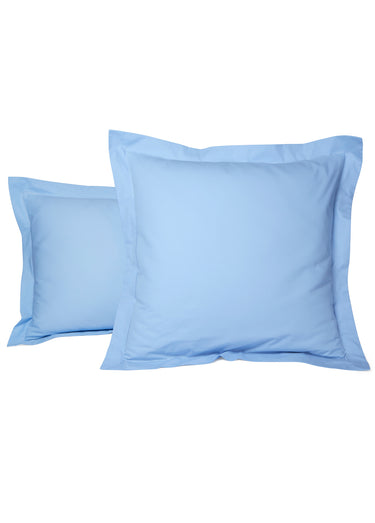 Taie d'oreiller unie percale de coton Bleu Ciel