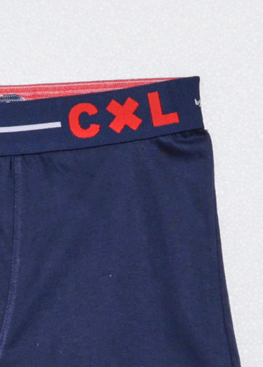 Boxer ceinture élastiqué, coton mélangé Bleu