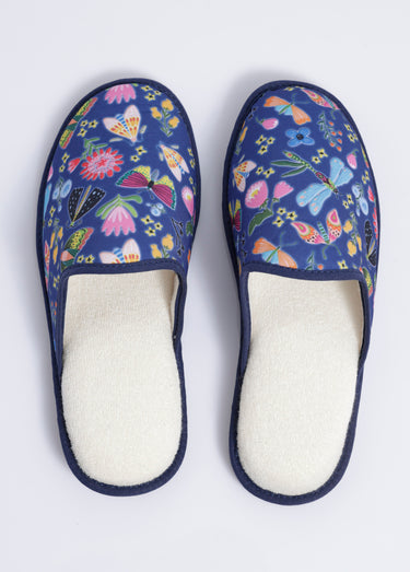 Chaussons mules souples largeur confort Marine
