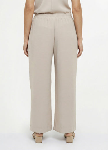 Pantalon souple texturé, noué taille Sable