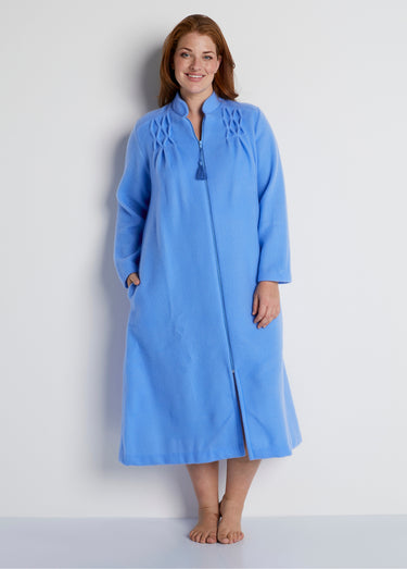 Peignoir zippé maille Courtelle® Bleu
