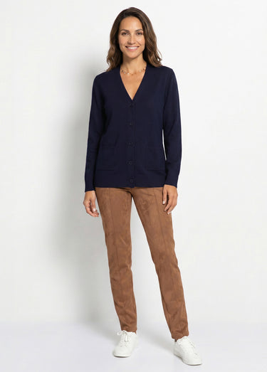 Gilet boutonné maille épaisse Marine