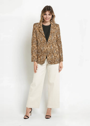 Veste imprimé arty, col tailleur Camel Imprime