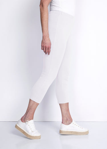 Legging court coton uni ou imprimé Blanc