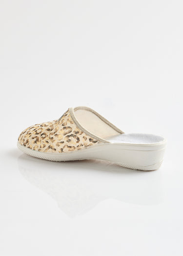 Chaussons mules sabot imprimé léopard Léopard doré
