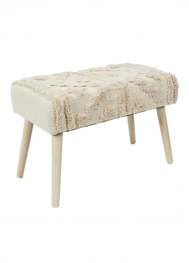 Banc en tissu frangé style ethnique Beige