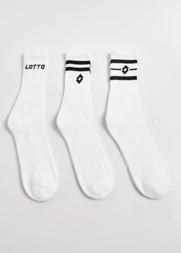 Lot de 3 Chaussettes de sport côtelées Blanc