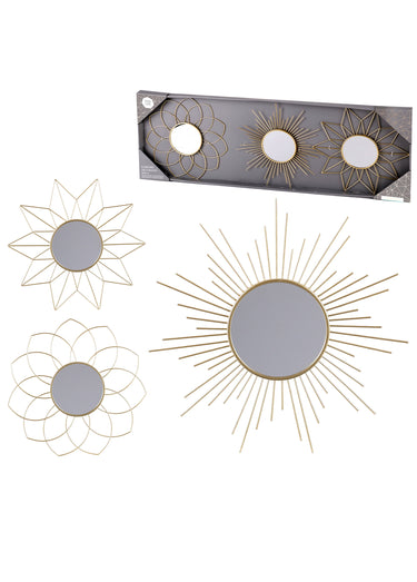 Miroirs décoratifs en métal Dore