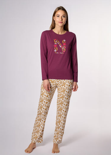 Pyjama jersey logo manches longues Violet imprimé