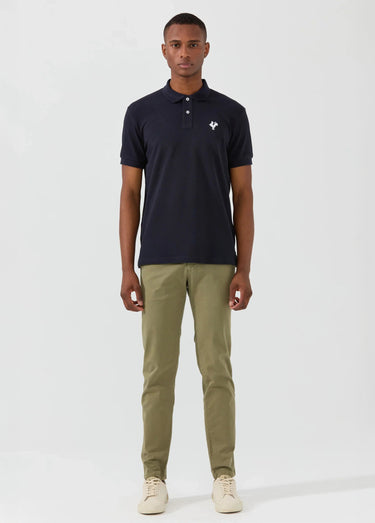 Polo casual manches courtes avec broderie Marine