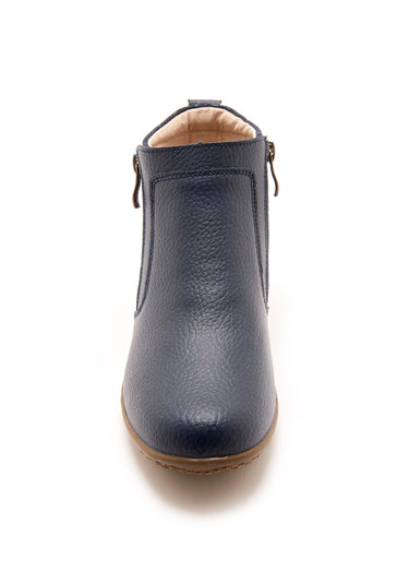 Boots zippées cuir grainé Bleu