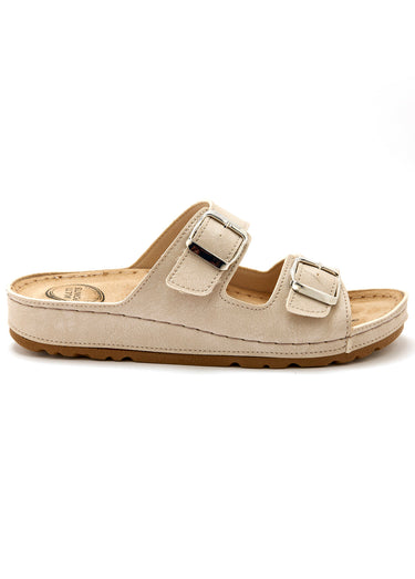 Mules larges, réflexologie plantaire Beige