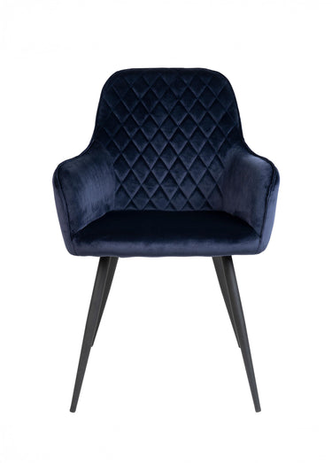 Fauteuils de salle à manger, velours 1B Bleu