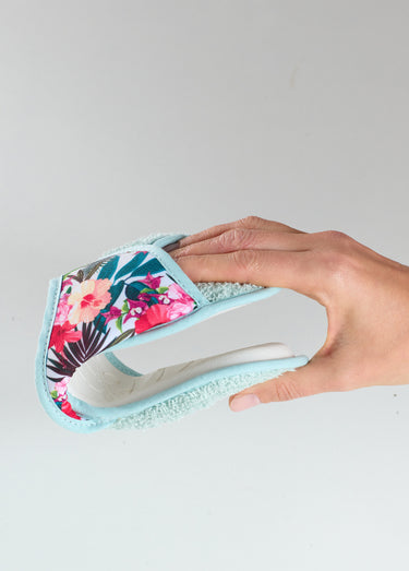 Chaussons mules éponge largeur standard Menthe