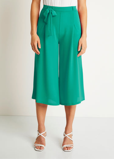 Jupe-culotte longue taille semi-élastiquée Uni Vert