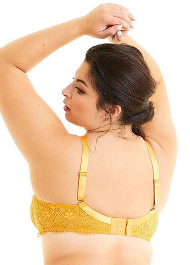 Soutien-gorge grand maintien avec dentelle Moutarde